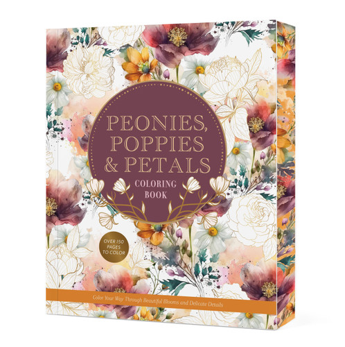 Peonies, Poppies & Petals Coloring Book (Color Your Way Through Beautiful Blooms and Delicate Details) by Editors of Chartwell Books, 9780785849230
