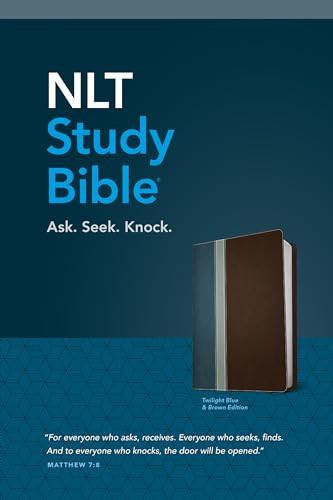 NLT Study Bible, TuTone (LeatherLike, Twilight Blue/Brown, Red Letter) by New Living Translation, Tyndale, 9781496416681