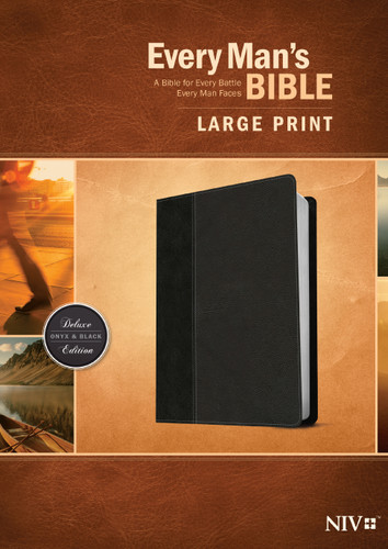 Every Man's Bible NIV, Large Print, TuTone (LeatherLike, Onyx/Black) by Tyndale, Stephen Arterburn, Dean Merrill, 9781496409133