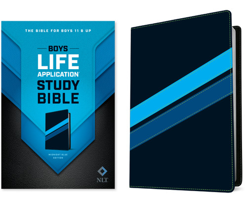 NLT Boys Life Application Study Bible, TuTone (LeatherLike, Midnight Blue) by New Living Translation, Tyndale, 9781496430779