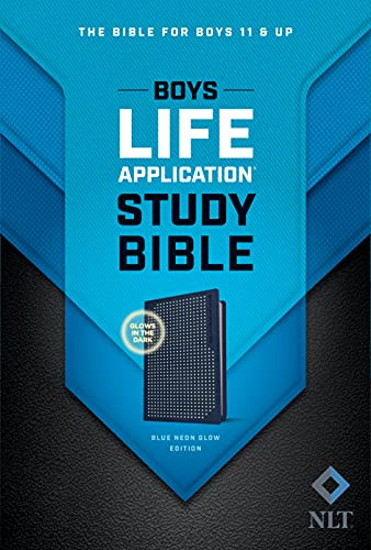 NLT Boys Life Application Study Bible, TuTone (LeatherLike, Blue/Neon/Glow) by New Living Translation, Tyndale, 9781496461421