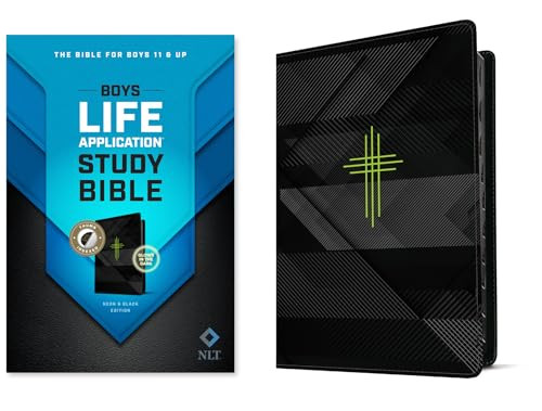 NLT Boys Life Application Study Bible, TuTone (LeatherLike, Neon/Black, Indexed) by New Living Translation, Tyndale, 9781496461445