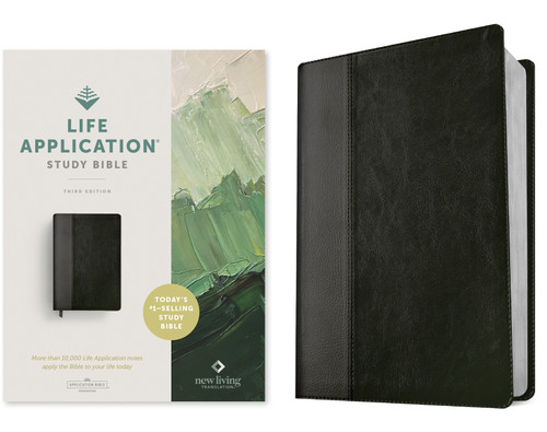 NLT Life Application Study Bible, Third Edition (LeatherLike, Black/Onyx, Red Letter) by New Living Translation, Tyndale, 9781496455161