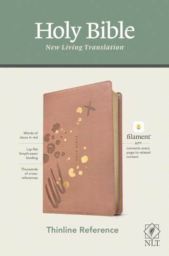 NLT Thinline Reference Bible, Filament Enabled (LeatherLike, Brushed Pink, Red Letter) by New Living Translation, Tyndale, 9781496444851