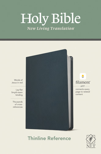NLT Thinline Reference Bible, Filament Enabled (Genuine Leather, Navy Blue, Red Letter) by New Living Translation, Tyndale, 9781496444875