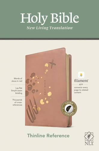 NLT Thinline Reference Bible, Filament Enabled (LeatherLike, Brushed Pink, Indexed, Red Letter) by New Living Translation, Tyndale, 9781496445230