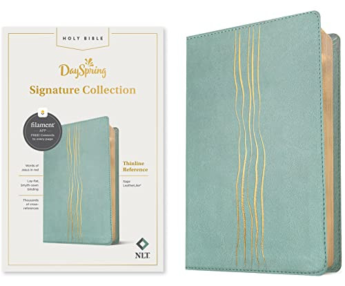 NLT Thinline Reference Bible, DaySpring Signature Collection, Filament Enabled (LeatherLike, Sage, Red Letter) by New Living Translation, 9781496461643