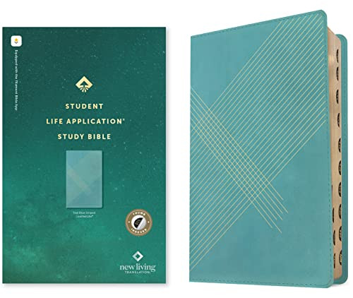 NLT Student Life Application Study Bible, Filament Enabled (LeatherLike, Teal Blue Striped, Indexed, Red Letter) by New Living Translation, Tyndale, 9781496449627
