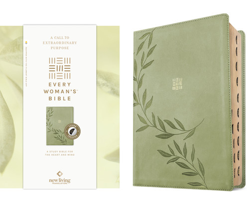 NLT Every Woman's Bible, Filament Enabled (LeatherLike, Olive Branch Green, Indexed, Red Letter) by New Living Translation, Tyndale, Naomi Cramer Overton, 9798400503054