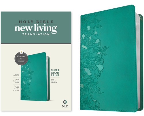 NLT Super Giant Print Bible, Filament Enabled (LeatherLike, Peony Rich Teal, Red Letter) by New Living Translation, Tyndale, 9781496458117