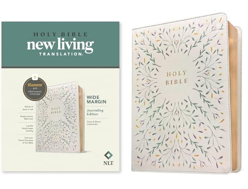 NLT Wide Margin Bible, Filament Enabled (LeatherLike, Grace & Bloom, Red Letter) by New Living Translation, Tyndale, 9798400506932
