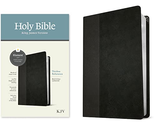 KJV Thinline Reference Bible, Filament Enabled (LeatherLike, Black/Onyx, Red Letter) by Tyndale, 9781496460479