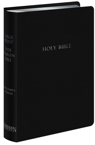 KJV Large Print Wide Margin Bible (Bonded Leather, Black, Red Letter) by Hendrickson Publishers, 9781619700871