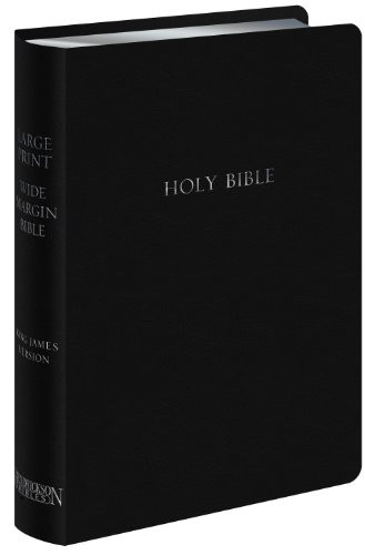 KJV Large Print Wide Margin Bible (Bonded Leather, Black, Red Letter) by Hendrickson Publishers, 9781619700871