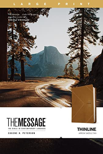 The Message Thinline, Large Print (Leather-Look, Arrow Saddle Tan) by Eugene H. Peterson, 9781641585583
