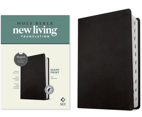 NLT Giant Print Bible, Filament Enabled (LeatherLike, Black, Indexed, Red Letter) by New Living Translation, Tyndale, 9781496482310
