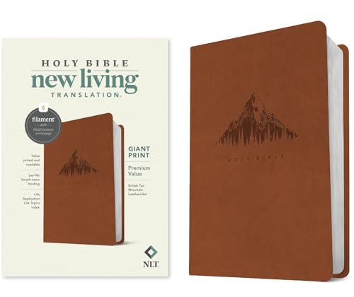 NLT Giant Print Premium Value Bible, Filament Enabled (LeatherLike, British Tan Mountain) by New Living Translation, Tyndale, 9781496482631