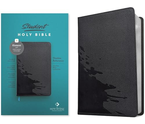 NLT Student Bible, Thinline Reference, Filament Enabled (LeatherLike, Overflow Black, Red Letter) by New Living Translation, Tyndale, 9781496483898
