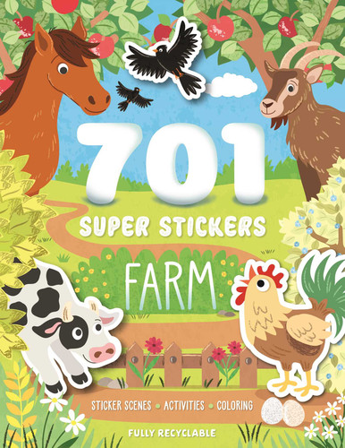 701 Super Stickers Farm (Fully Recyclable with Sticker Scenes, Coloring, and Activity Pages) by IglooBooks, 9781805854357