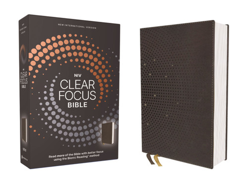 NIV, Clear Focus Bible, Leathersoft, Charcoal Brown (Read more of the Bible with better focus), 9780310465553