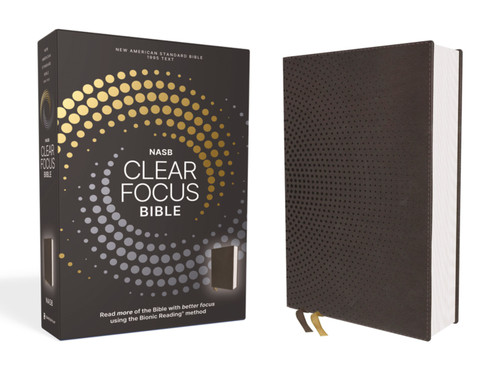 NASB, Clear Focus Bible, Leathersoft, Charcoal Brown (Read more of the Bible with better focus using the Bionic Reading Method) by Zondervan, 9780310465591