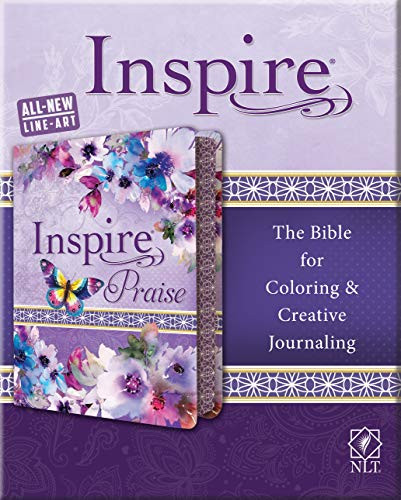 Inspire PRAISE Bible NLT (LeatherLike, Purple Garden) (The Bible for Coloring & Creative Journaling) by New Living Translation, Tyndale, 9781496429841