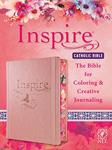Inspire Catholic Bible NLT (Hardcover LeatherLike, Rose Gold) (The Bible for Coloring & Creative Journaling) by New Living Translation, Tyndale, 9781496436573