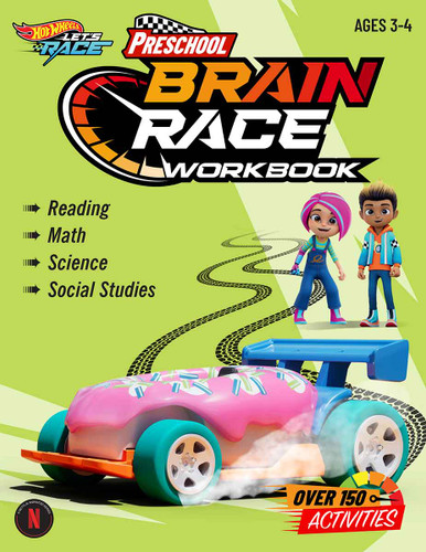 Hot Wheels Brain Race Preschool Workbook by Teacher Created Materials, 9798330922659