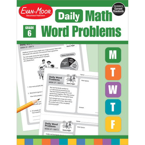 Daily Word Problems, Grade 6 by Evan-Moor Educational Publishers, 9781629388601