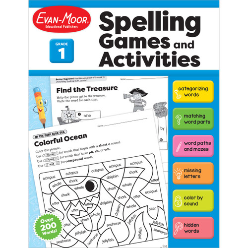 Spelling Games And Activities, Grade 1 by Evan-Moor Educational Publishers, 9781645143284