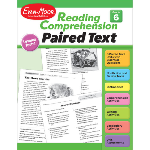 Reading Comprehension, Paired Text, Grade 6 by Evan-Moor Educational Publishers, 9781645143451