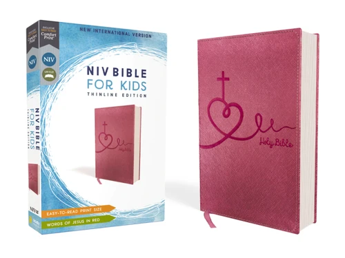 NIV, Bible for Kids, Leathersoft, Pink, Red Letter, Comfort Print (Thinline Edition (Easy-to-Read, Easy-to-Carry)) by Zondervan, 9780310764229
