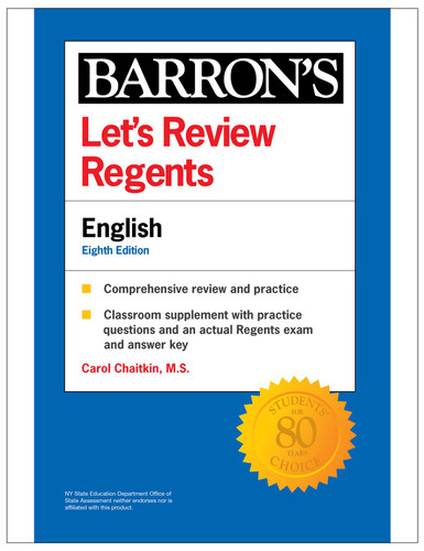 Let's Review Regents: English, Eighth Edition by Carol Chaitkin, 9798349703539
