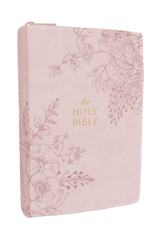 KJV Compact Large Print Bible, Pink Leathersoft Zipper Closure, Red Letter, Comfort Print (Miniature Edition), 9781400355648