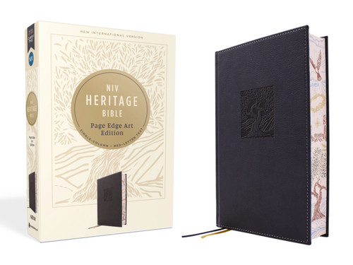 NIV, Heritage Bible, Page Edge Art Edition, Leathersoft over Board, Navy, Red Letter, Comfort Print, 9780310469209
