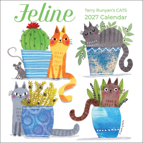 Feline 2027 Mini Wall Calendar by Terry Runyan, 9798881614348