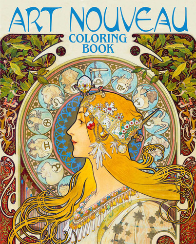 Art Nouveau Coloring Book by David Woodroffe, 9781398874206