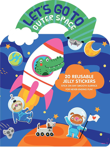 Let's Go to Outer Space Jelly Sticker Activity Book (With 20 Reusable Silicone Stickers and Large Fold-out Play Scene) by Dover Publications, 9780486856155
