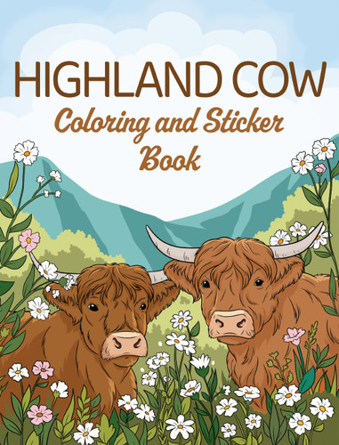 Highland Cow Coloring and Sticker Book by Dover Publications, 9780486857787