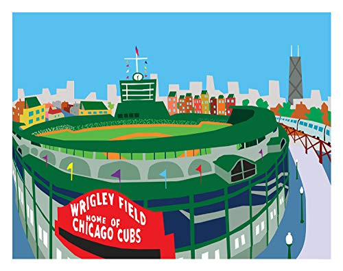 Wrigley Field Art Print 11x14 by Michael Schafbuch, 9781942402077