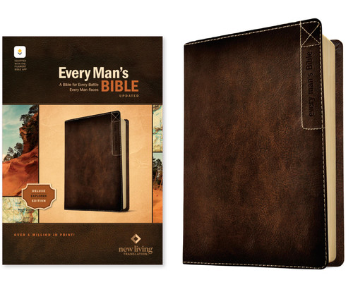 NLT Every Man's Bible, Filament Enabled, Deluxe Explorer Edition (LeatherLike, Brown, Red Letter) by New Living Translation, Tyndale, Dean Merrill, 9798400519598