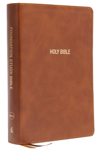 NKJV, Foundation Study Bible, Large Print, Leathersoft, Brown, Red Letter, Comfort Print (Holy Bible, New King James Version) by Thomas Nelson, 9780785261469