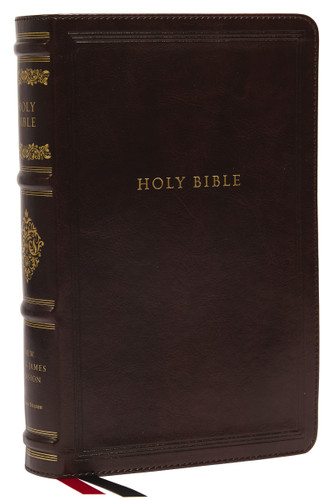 NKJV, Personal Size Reference Bible, Sovereign Collection, Leathersoft, Brown, Red Letter, Thumb Indexed, Comfort Print by Thomas Nelson, 9780785265054