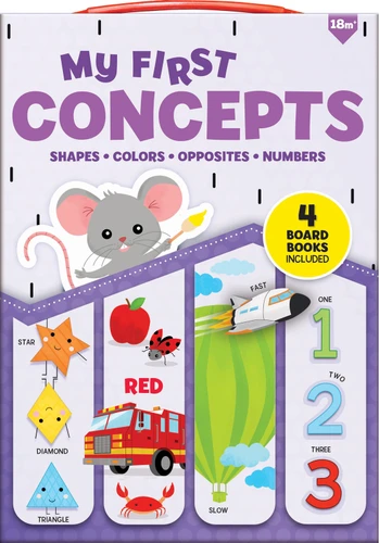 My First Concepts Colors, Shapes, Numbers, Opposites: 4-Book Board Book Set for Toddlers (Learning books) by Corinne Delporte, Carine Laforest, Annie Sechao, Corinne Delporte, CrackBoom! Books, Carine Laforest, Annie Sechao, 9782898023590