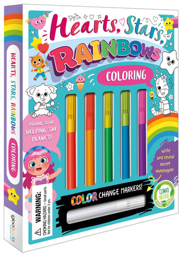 Hearts, Stars, Rainbows Coloring Set (with Color-Changing Markers) by IglooBooks, Pamela Barbieri, 9781803688701