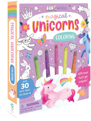 Magical Unicorns Coloring (with 5 Neon Twist-Up Crayons) by IglooBooks, Ashley  Dugan, 9781839037030