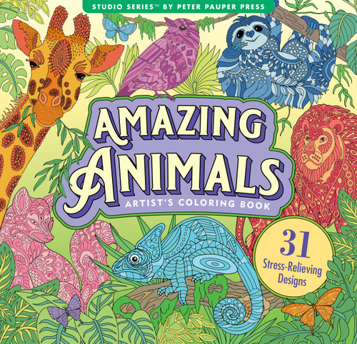 Amazing Animals Adult Coloring Book (31 single-sided designs on thick paper) (Artist's Coloring Book) by Peter Pauper Press, Inc., 9781441349989