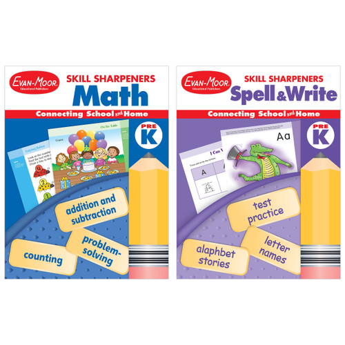 Skill Sharpeners: Math And Spelling, Grade Prek by Evan-Moor Educational Publishers, 9781645141938