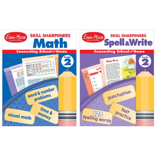 Skill Sharpeners: Math And Spelling, Grade 2 by Evan-Moor Educational Publishers, 9781645141969