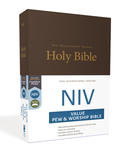 NIV, Church Bible (Value Pew Bible), Hardcover, Brown by Zondervan, 9780310446248